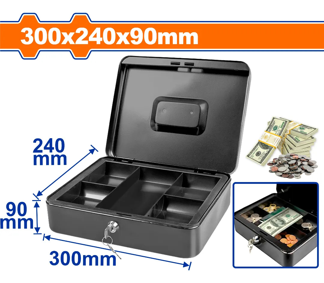 Caja Metalica De Seguridad Para Dinero Con Llave 30x24x9cm - Imagen 3