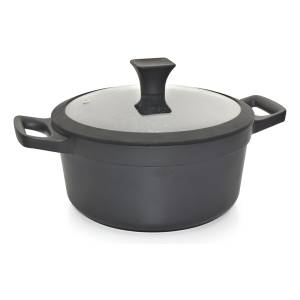 Cacerola Cuori 24cm Antiadhereente Negro 5l Aluminio Inducción