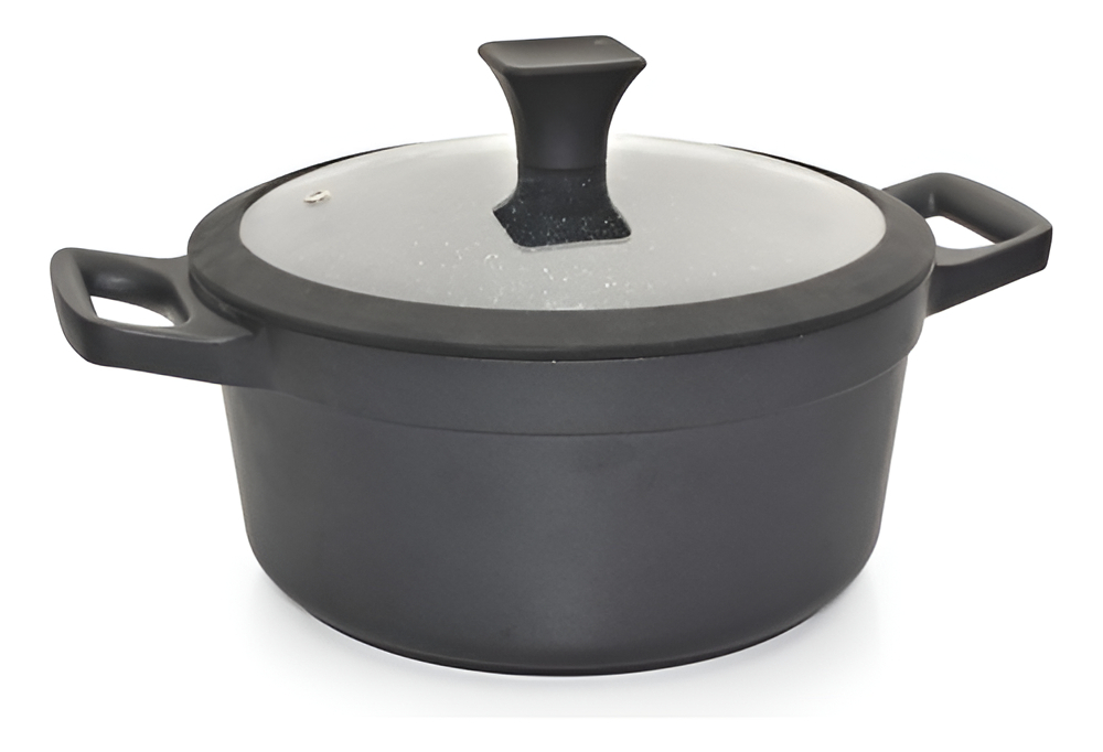 Cacerola Cuori 24cm Antiadhereente Negro 5l Aluminio Inducción