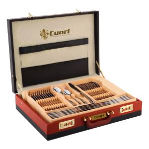 Juego De Cubiertos Cuori 72 Piezas Acero Inox + Maletín Colo
