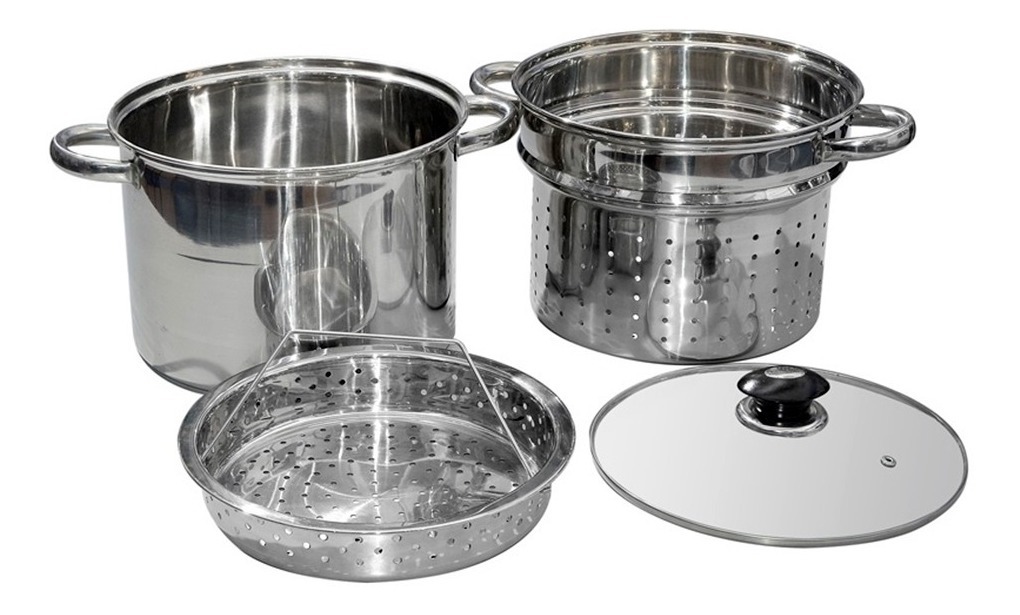 Set Olla Multifunción Pastera + Vaporera + Colador Cuori Ace