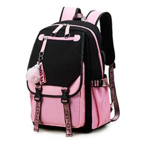 Mochila Impermeable Para Notebook Con Pompon