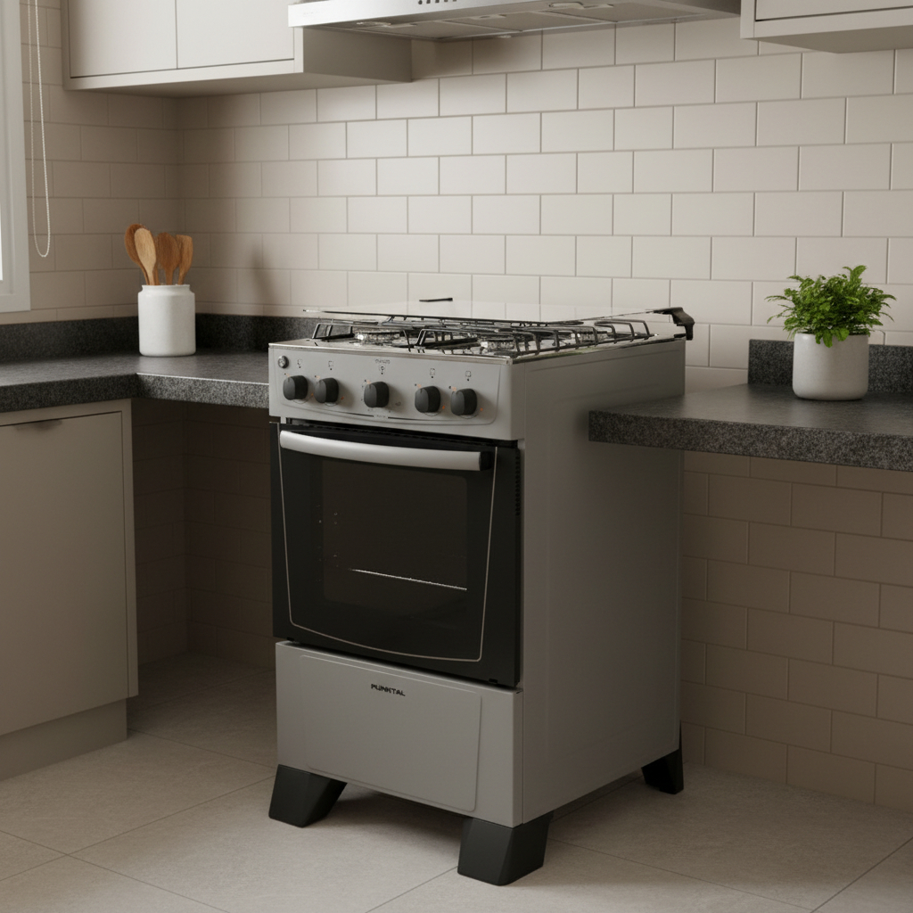 Cocina A Gas Punktal Pk-420 4 Hornallas Acero Inoxidable - Imagen 2