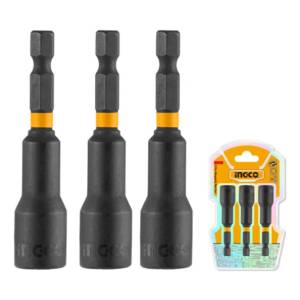 Set X 3 Adaptador Impacto Imantado 1/4 8mm Ingco Amn0831