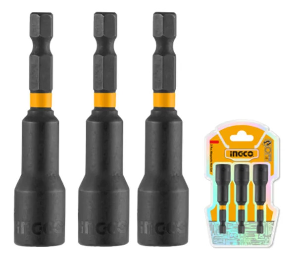 Set X3 Dados Imantados 10mm Con Encastre 1/4 Amn1031 Ingco