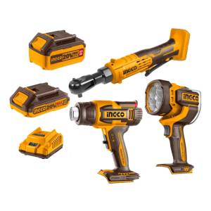 Pack Llave Crique Pistola Calor Linterna Cargador Ingco