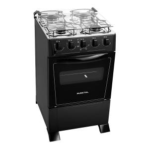Cocina Punktal Pk-375c Multigas 4 Hornallas Negra Mate Color Negro Mate