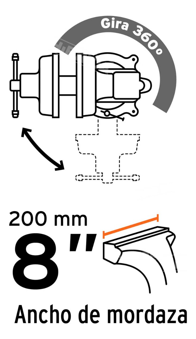 Morsa Banco 8 PuLG Wadfow - Imagen 3
