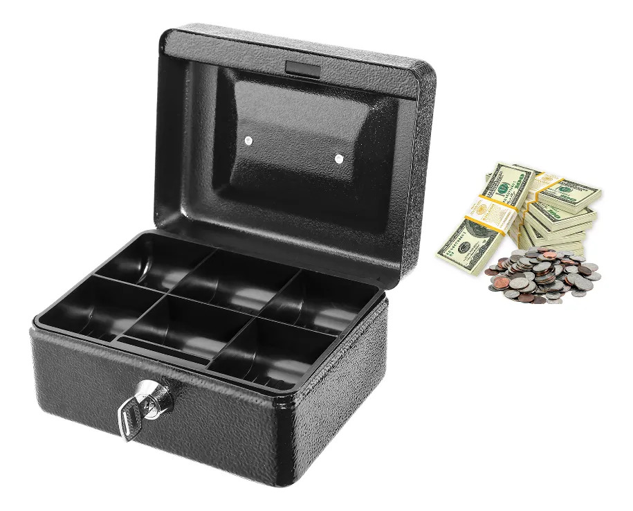 Caja Metalica De Seguridad Para Dinero Con Llave Wadfow - Imagen 2