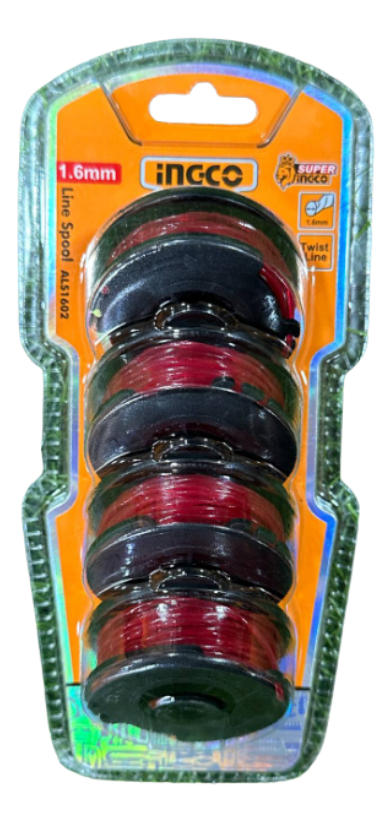 Set X4 Carretel Con Tanza Ingco Para Bordeadora Als1602 - Imagen 2