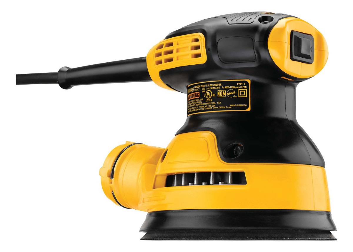 Lijadora Roto Orbital De Palma Dewalt 275w Dwe6421 Color Amarillo Frecuencia 50 - Imagen 3
