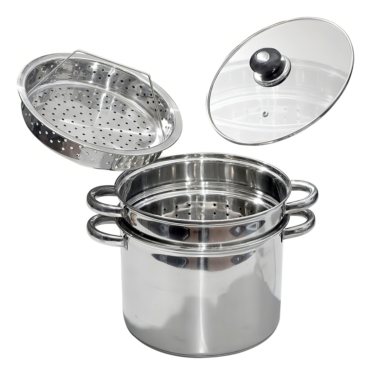 Set Olla Multifunción Pastera + Vaporera + Colador Cuori Ace - Imagen 5