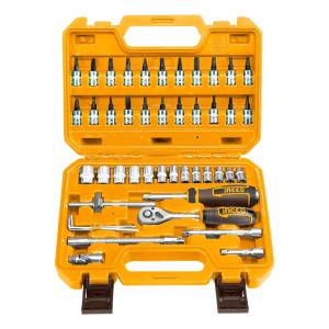 Juego De Dados Y Puntas 46pcs 1/4 Ingco Hkts14462