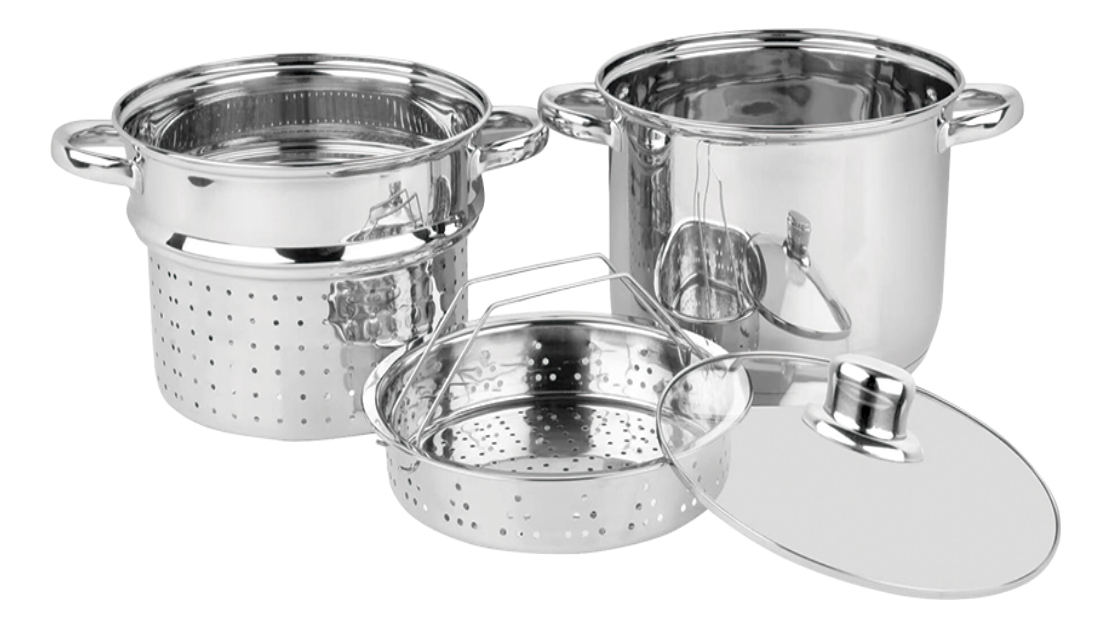 Set Olla Multifunción Pastera + Vaporera + Colador Cuori Ace - Imagen 2