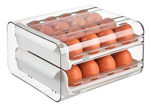Caja De Almacenamiento De Huevos Doble Capa Para 32 Unidades Color Blanco