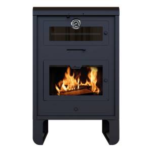 Estufa Salamandra A Leña Tromen P18 160m2 Con Horno Superior