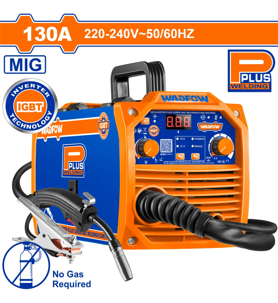 Soldadora Inverter 130a Mig No Gas 220-240v Wadfow Wwfc1301 - Imagen 2