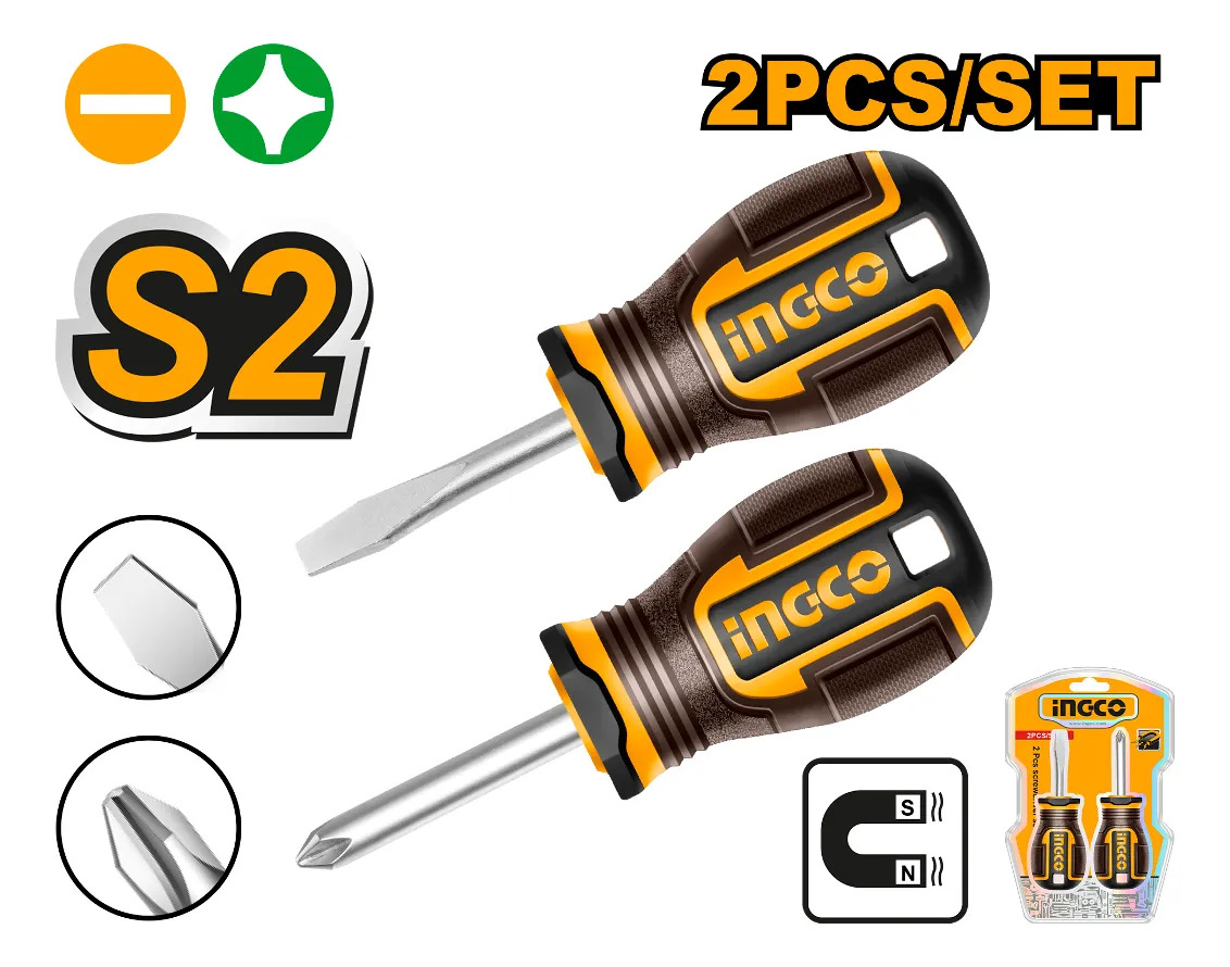 Juego 2 Destornilladores De Fuerza Ingco Plano Y Philips - Imagen 2