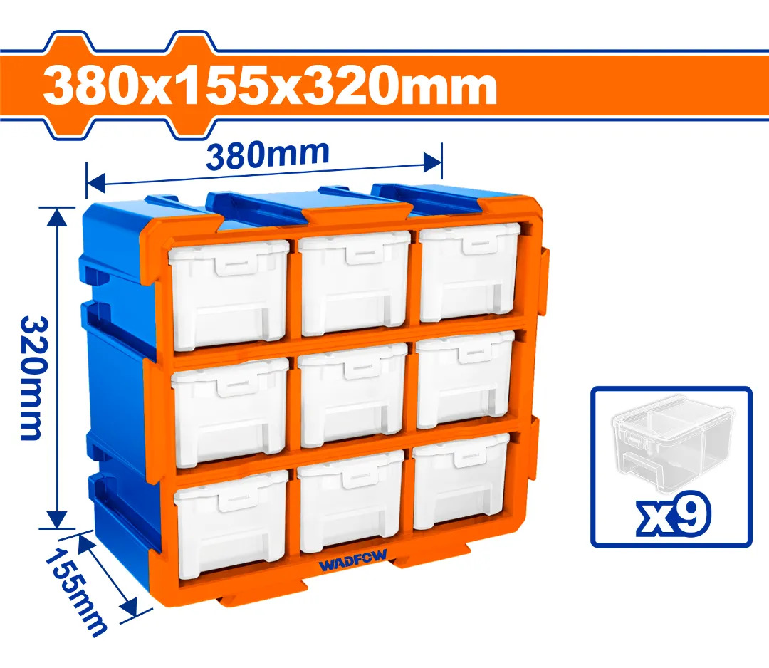 Organizador Modular Gavetero X9 Transparente Wadfow - Imagen 2