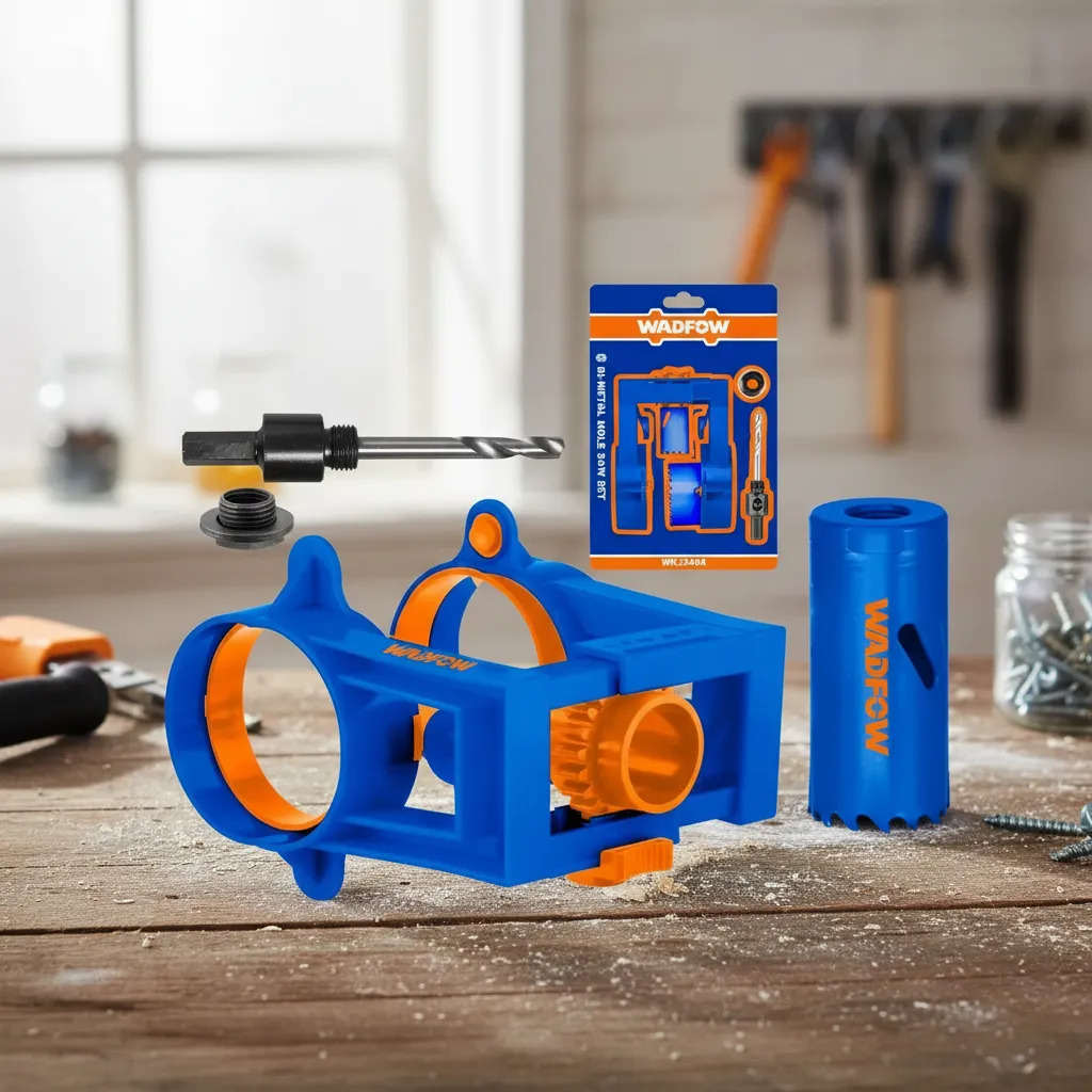 Set Sierras Para Instalacion De Cerraduras Con Guia Wadfow - Imagen 3