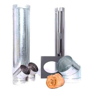 Kit Complemento Tromen Pared Acero Inox 4 Pulgadas