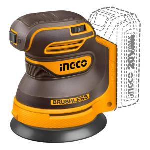 Lijadora Roto Orbital Bateria Ingco 20v 5 Lijas Accesorios