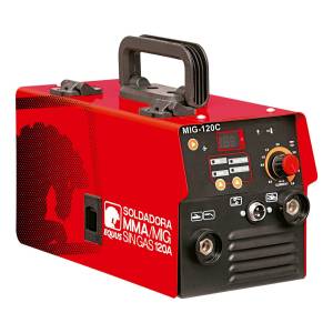 Soldadora Inverter Digital Igbt Mma Mig-120c Sin Gas 120a Eq Rojo