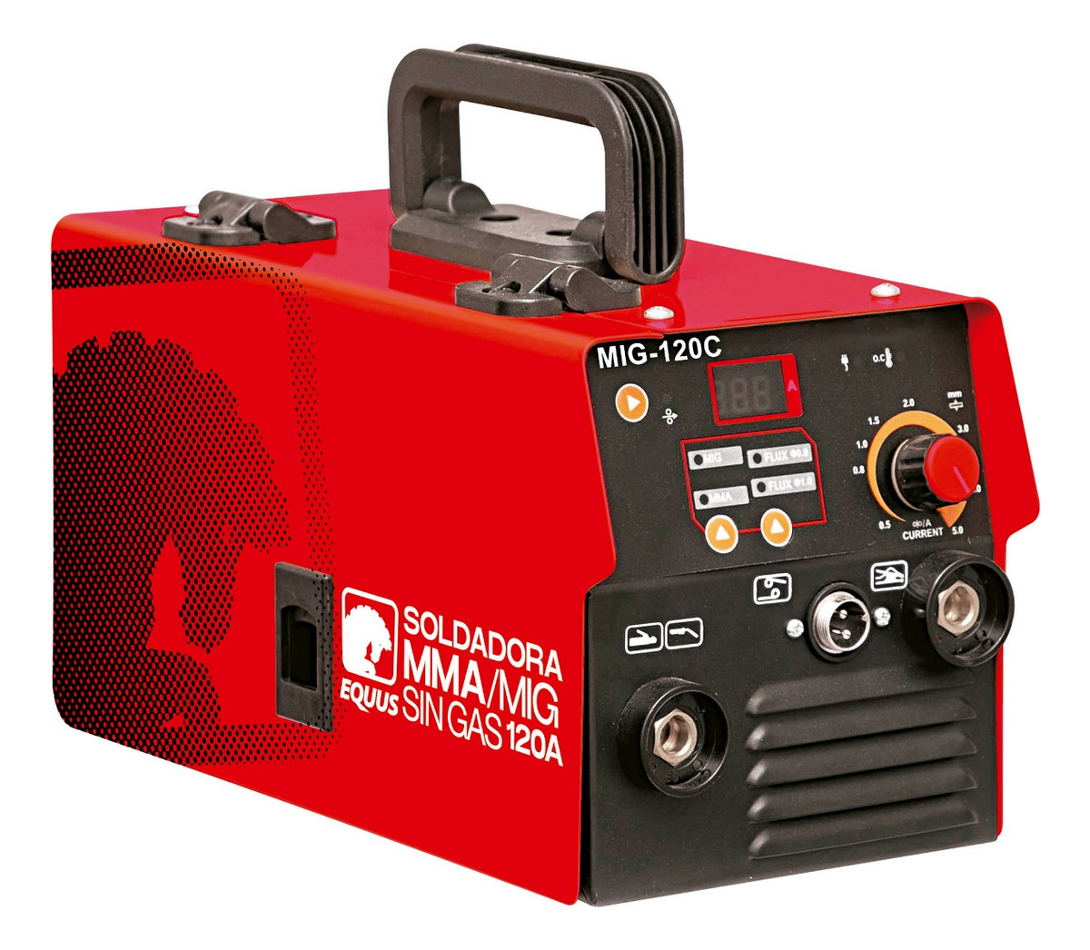 Soldadora Inverter Digital Igbt Mma Mig-120c Sin Gas 120a Eq Rojo