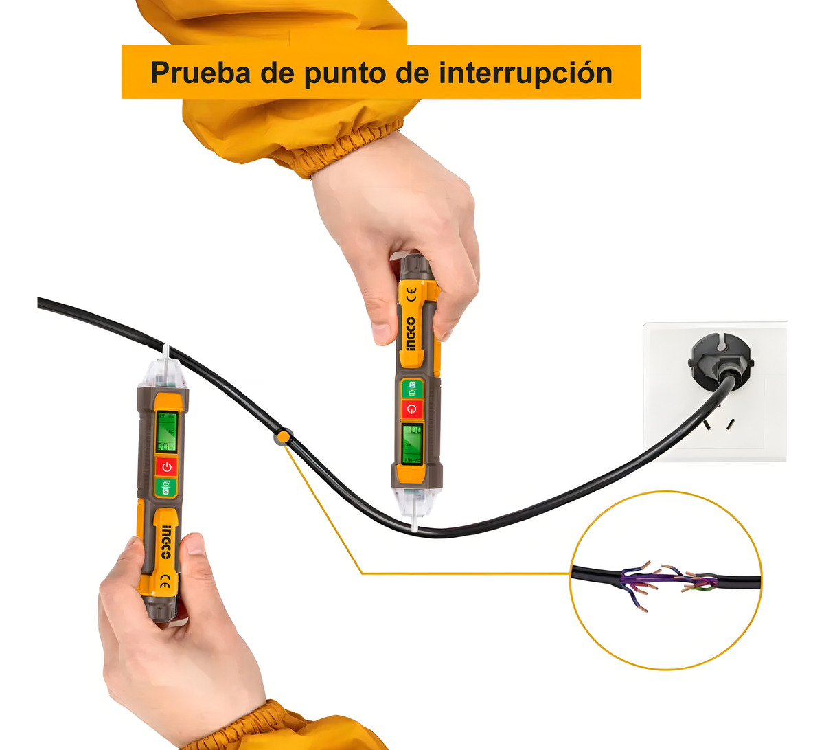 Buscapolo Detector De Voltaje Digital Ingco Alarma Sonora - Imagen 5