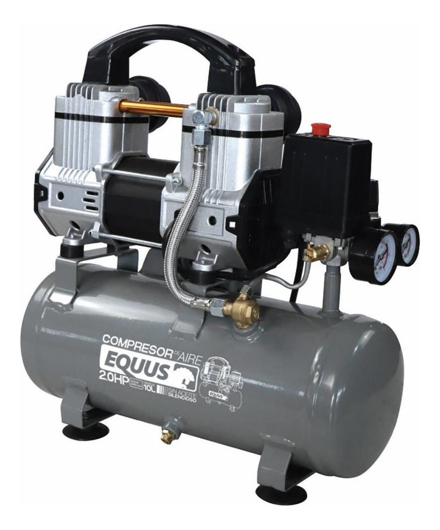 Compresor De Aire 10l Silencioso Sin Aceite Equus Lj1100-8