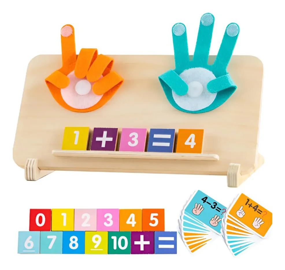 Tablero Infantil Suma Y Resta Montessori Con Manos - Imagen 2