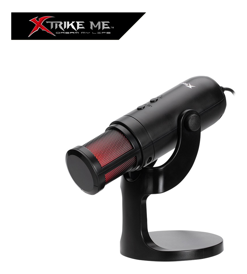 Microfono Usb Gamer Luz Rgb Omnidireccional Xtrike Me Xmc-03 Color Negro - Imagen 2