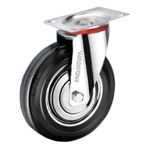 Rueda Para Carritos Y Muebles Wadfow Wjl3343 Color Acero 10.16cm De Diámetro X 2cm De Espesor