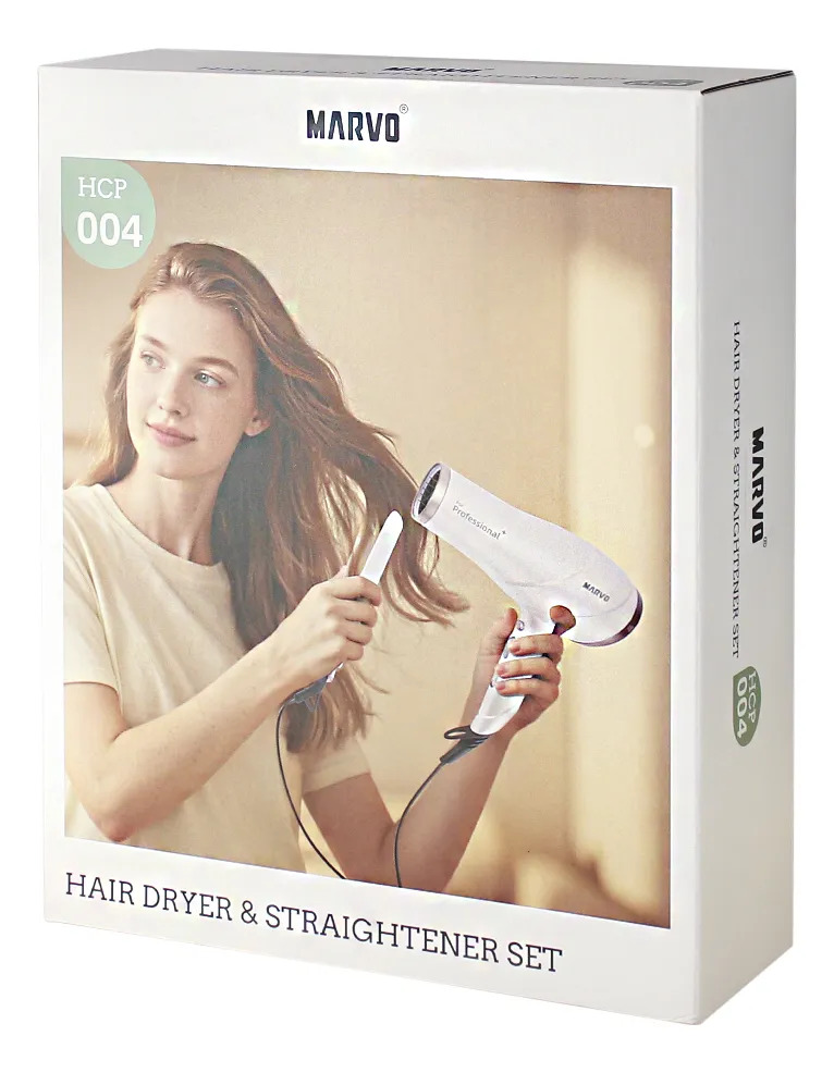 Planchita Alisador De Cabello + Secador Marvo Hcp-004 - Imagen 4