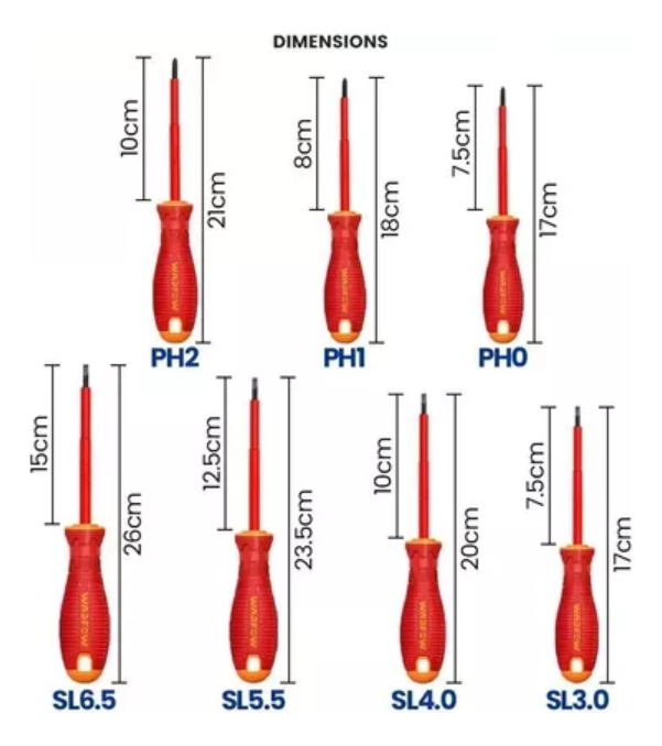 Set X7 Destornilladores Aislados 1000v Dielec Wadfow Wss7407 - Imagen 3