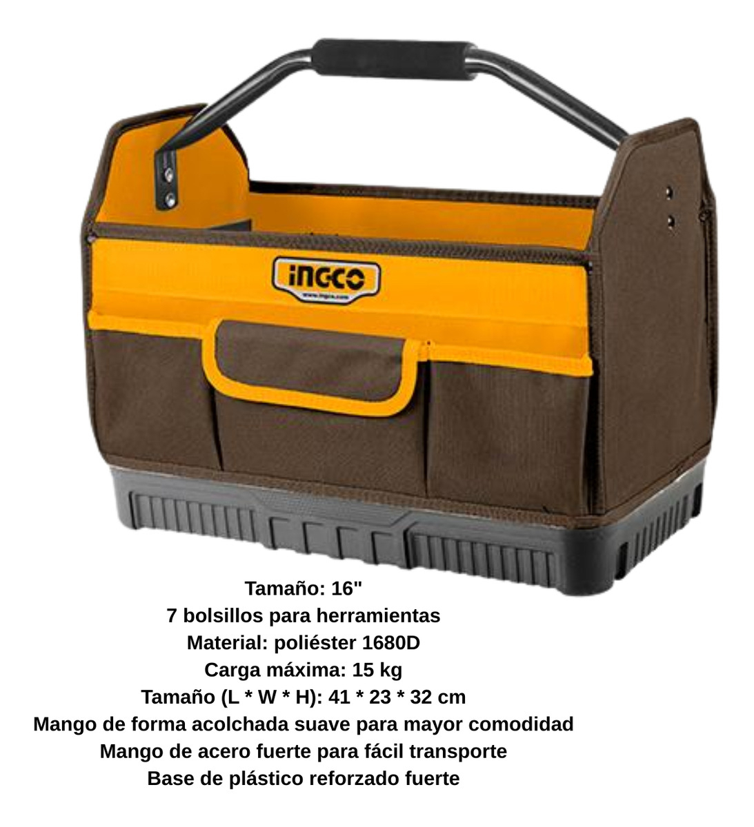 Bolso Industrial Portaherramientas C/ Manilla Ingco Htbgl04 - Imagen 4