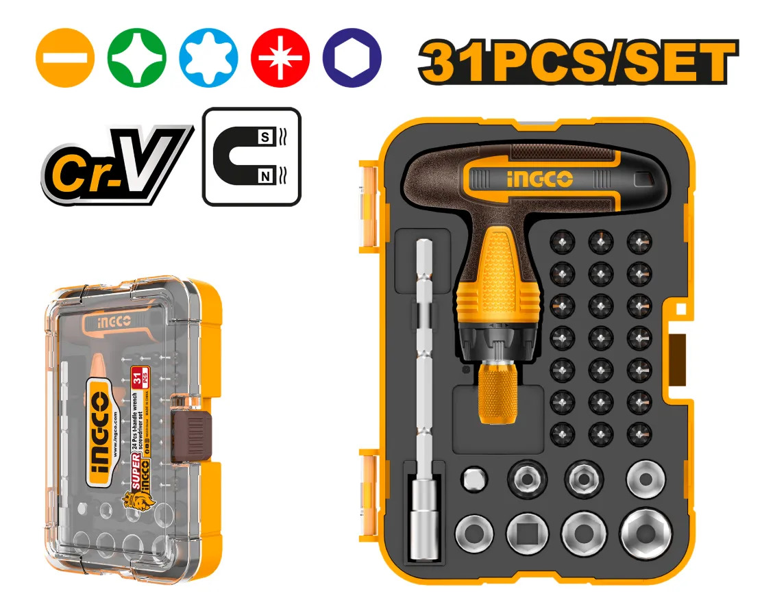 Set X31pcs Destornilladores Cr-v Ingco Hksdb0318 - Imagen 2