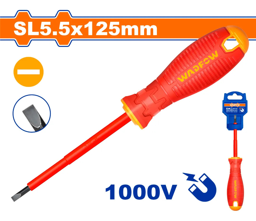 Destornillador Paleta Aislado Sl5.5 X 125mm Wadfow Wsd7255 - Imagen 2