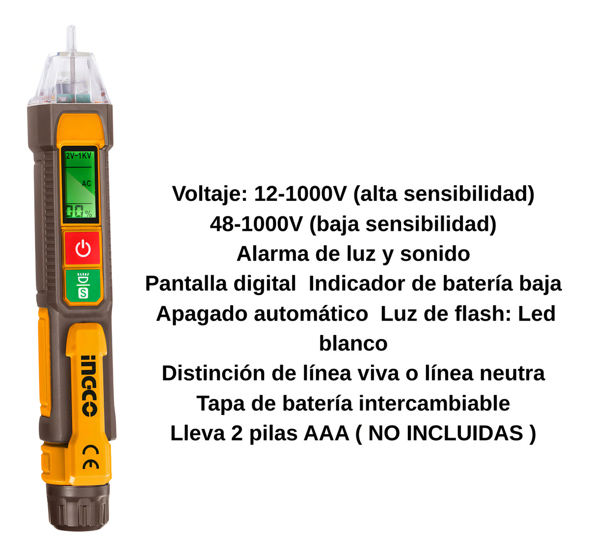 Buscapolo Detector De Voltaje Digital Ingco Alarma Sonora - Imagen 8