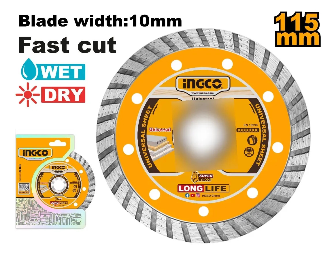 Disco Turbo 115mm 4 1/2 X 22.2mm Ingco Dmd031152 - Imagen 2
