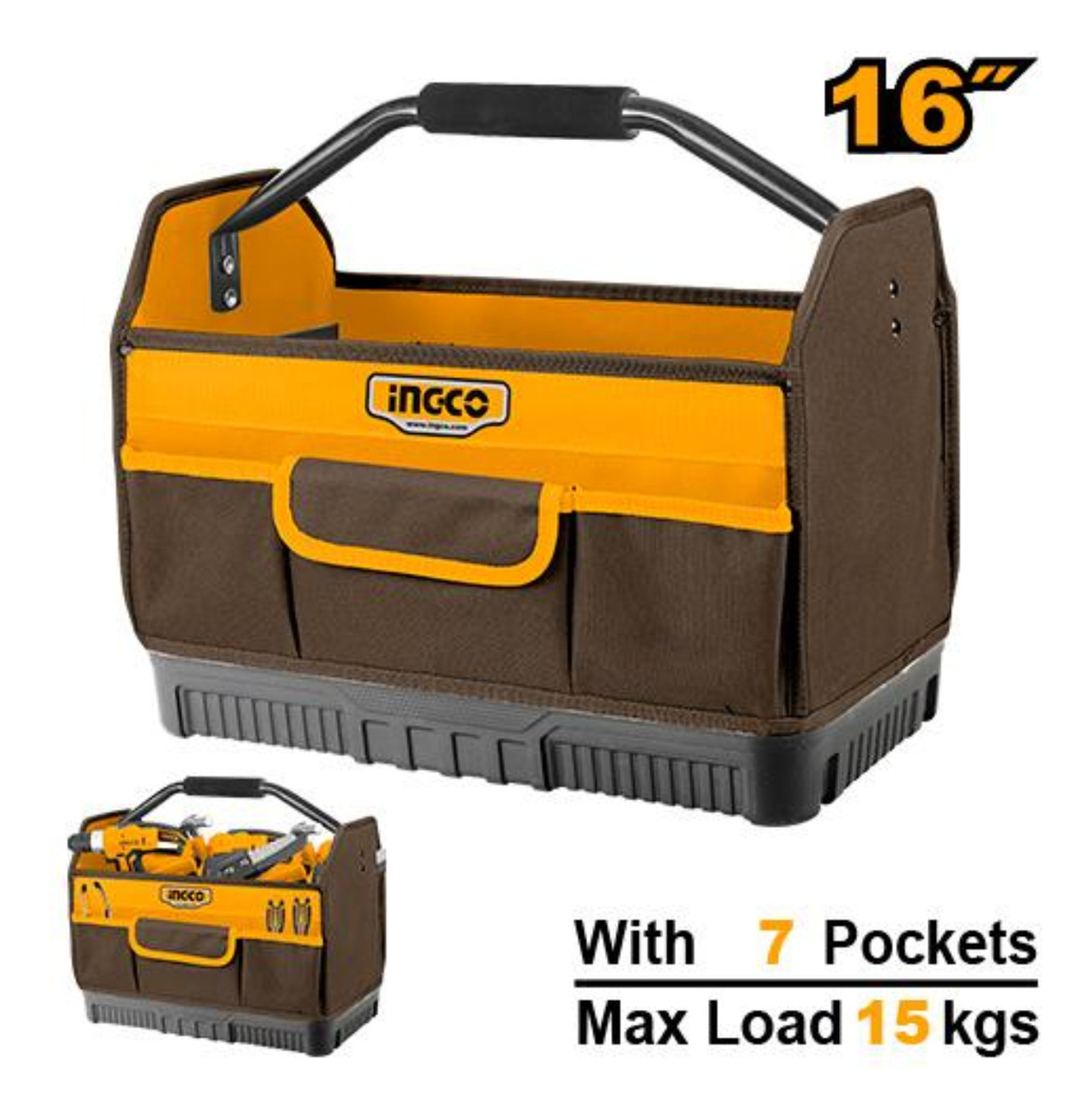 Bolso Industrial Portaherramientas C/ Manilla Ingco Htbgl04 - Imagen 3