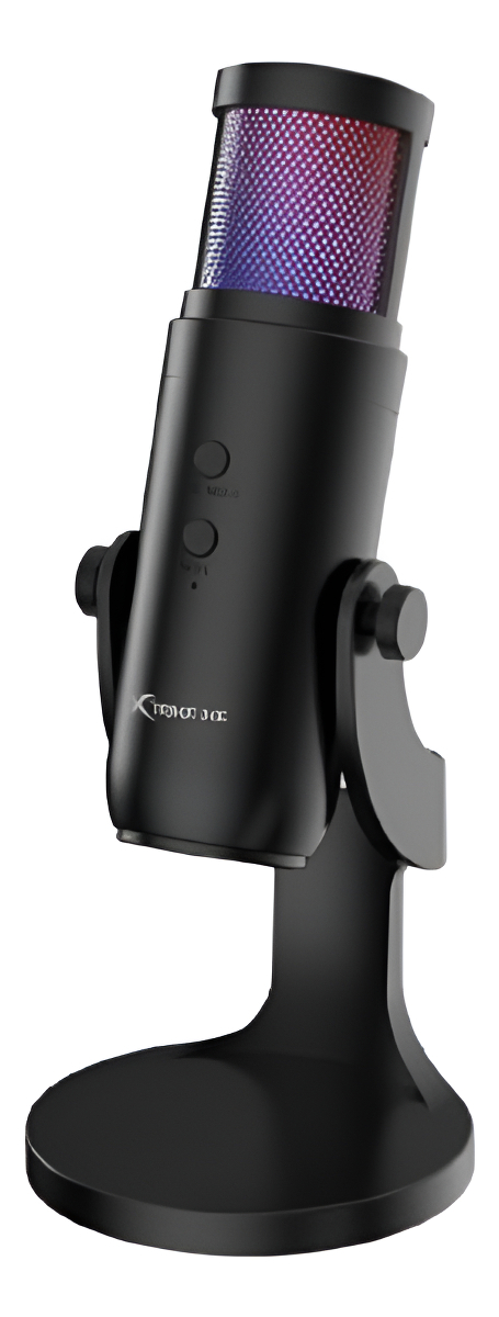 Microfono Usb Gamer Luz Rgb Omnidireccional Xtrike Me Xmc-03 Color Negro
